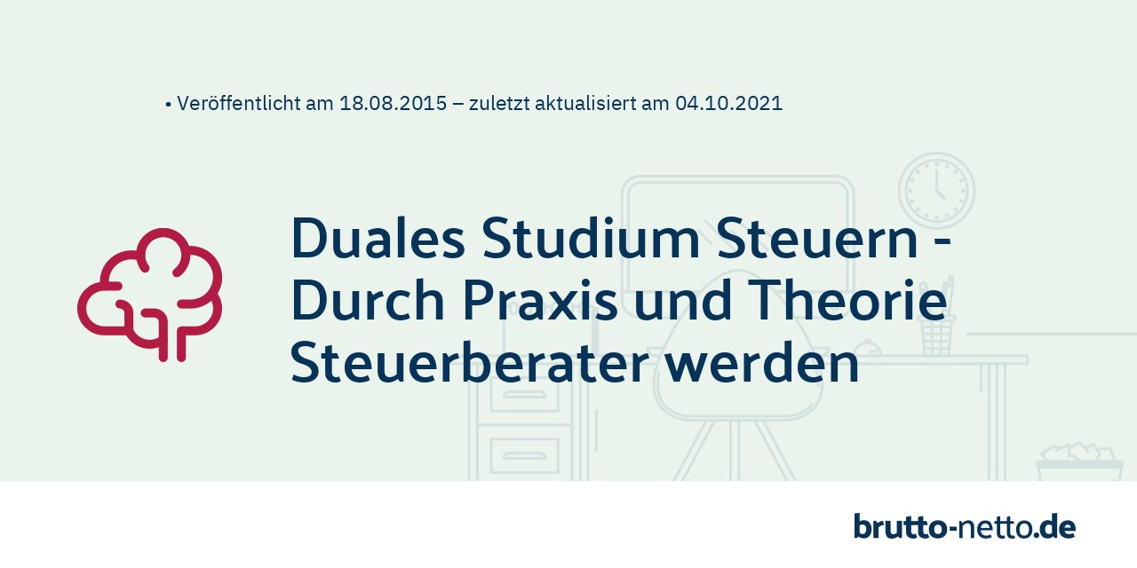 Duales Studium Steuern Informationen